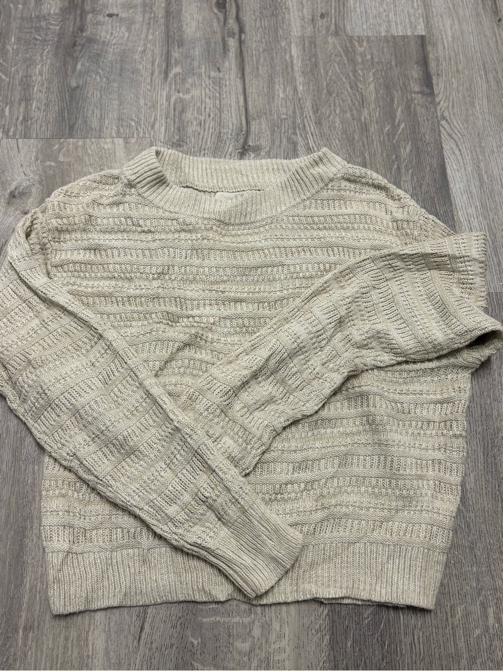 Universal Thread Cream Cable Knit Sweater - Classic Crewneck